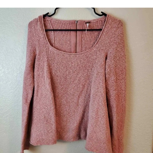 Free People Pink Zip Knit Cozy Pullover Sweater - Picture 2 of 4
